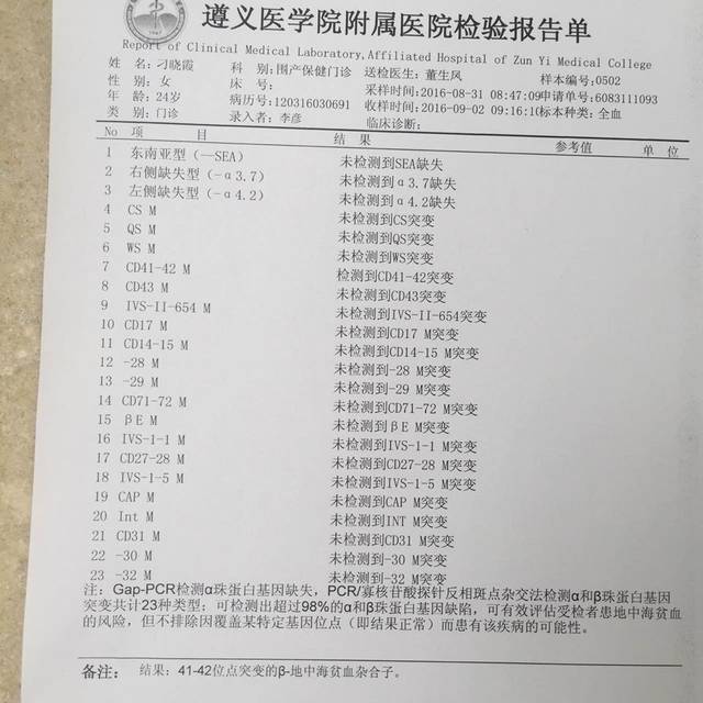 怀孕14周做的地贫筛查,求会看大神看看怎么样