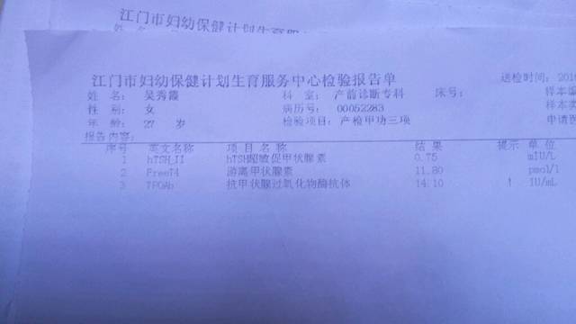 急求帮助_有宝妈做呢个甲功三项最后一项抗甲