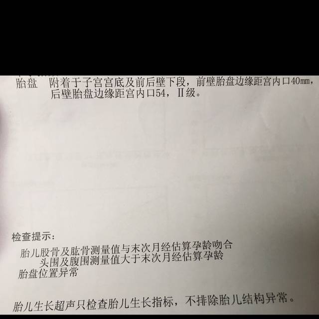 胎盘位置异常_今天做32周B超 胎位终于变回头