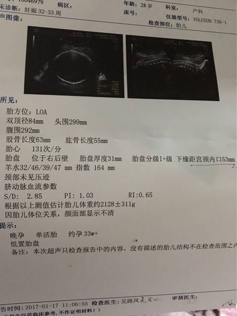 胎盘低置,需要卧床,怎么办?_孕32周加,今天去做