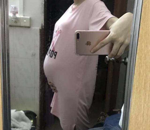 孕25周的肚子,前壁显怀