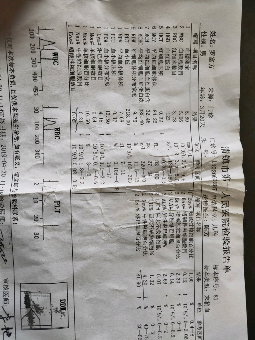 3个多月宝宝的中性粒细胞低的有没有？
